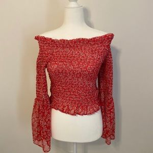 SOLD Off The Shoulder Ruched Top